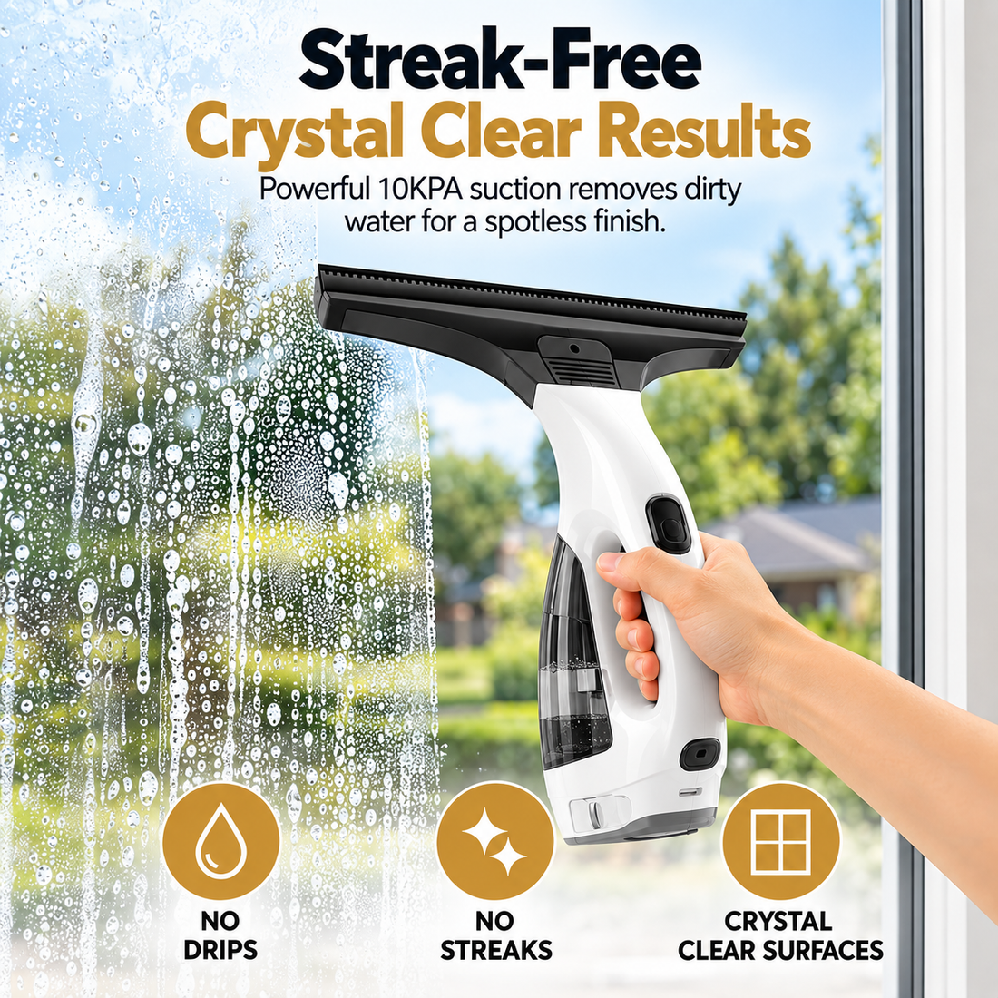 Cordless vacuum window Cleaner