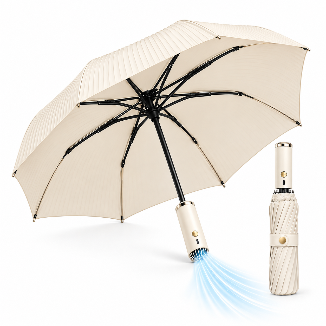 Automatic Folding Umbrella With Fan