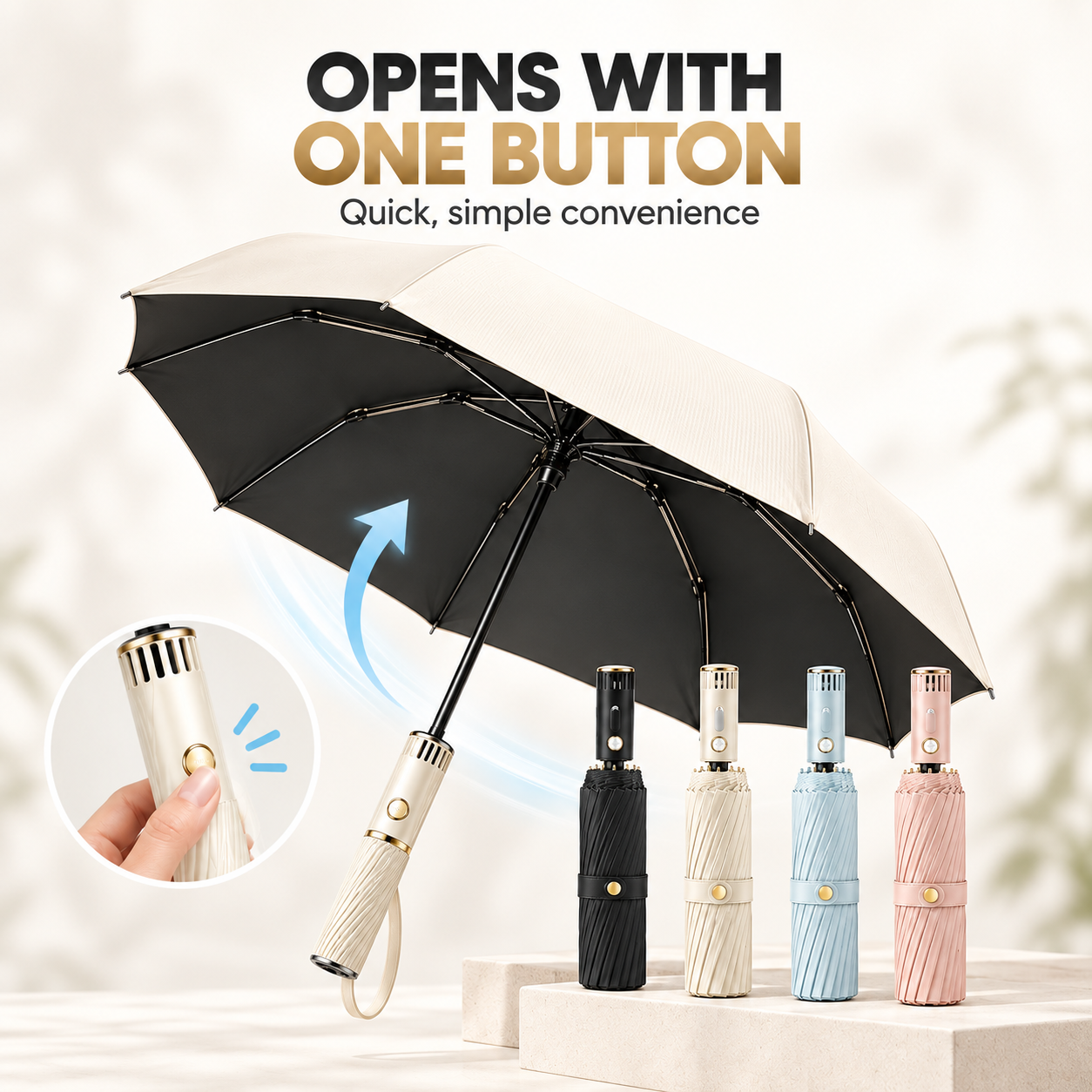 Automatic Folding Umbrella With Fan