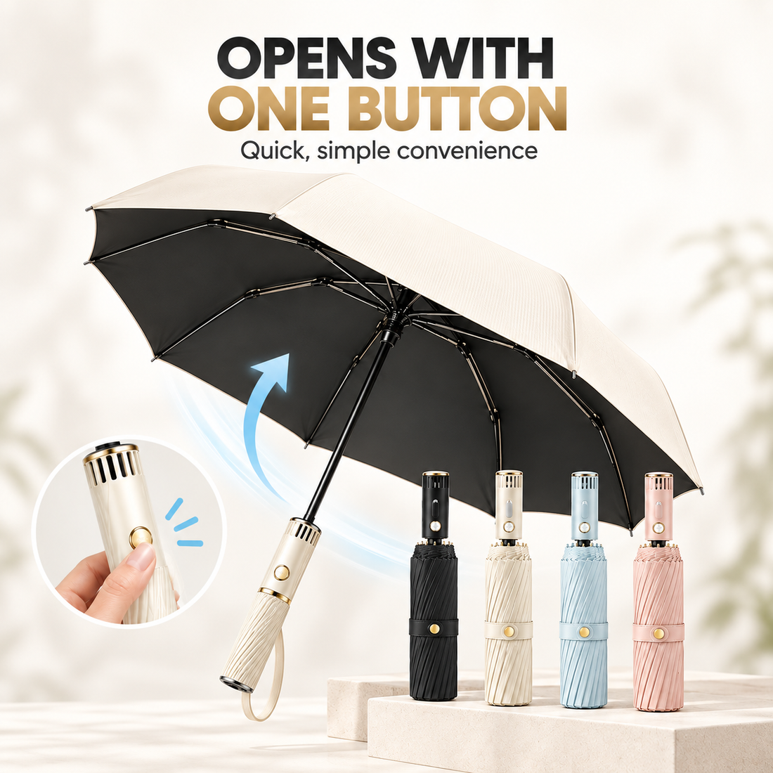 Automatic Folding Umbrella With Fan