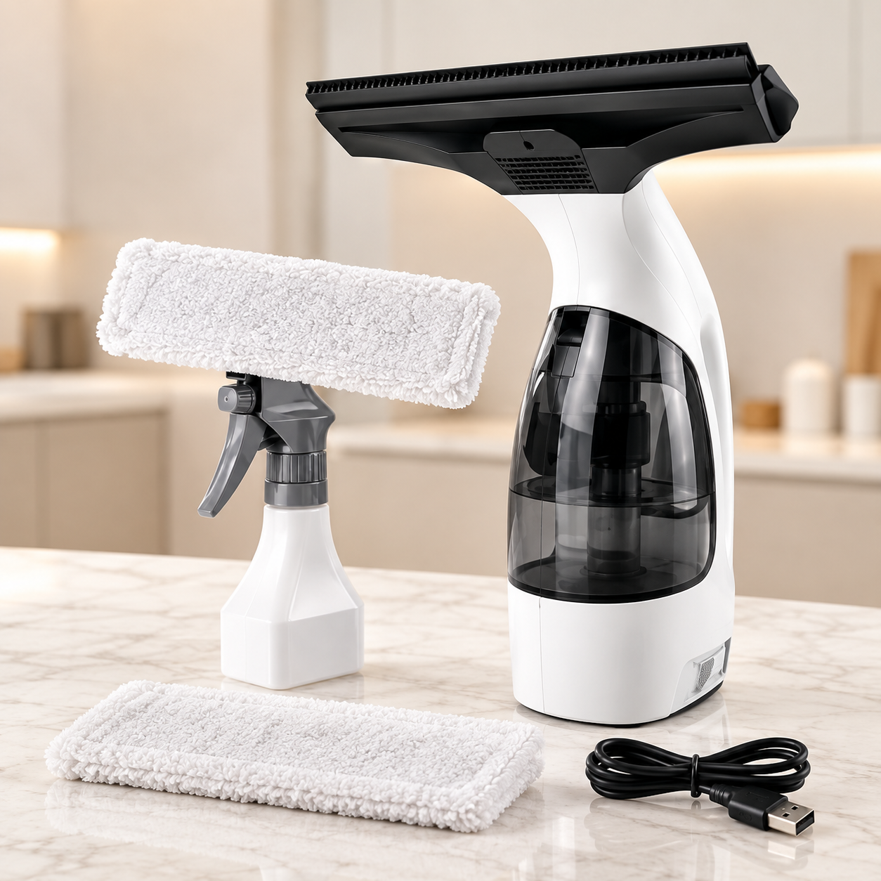 Cordless vacuum window Cleaner