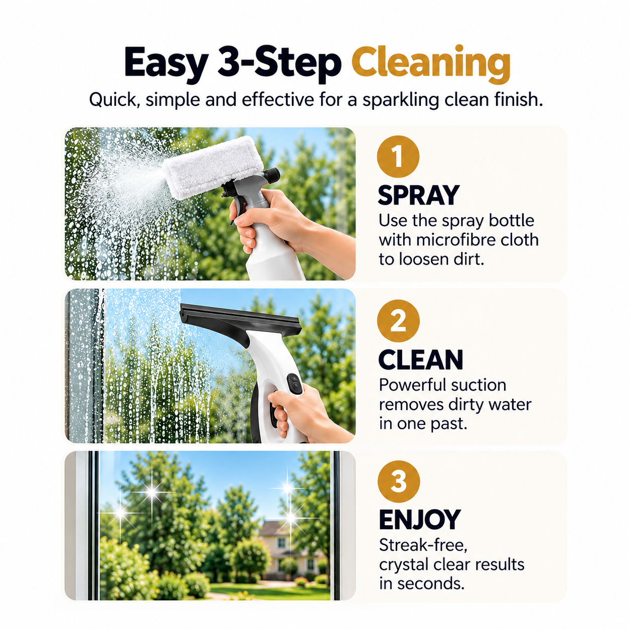 Cordless vacuum window Cleaner